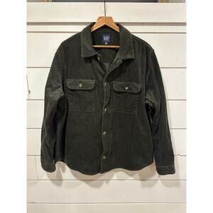 Men's GAP Dark Green Corduroy Light Jacket Size XL 100% Cotton